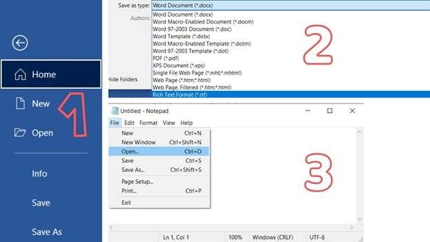 unlock microsoft word by saving as rtf
