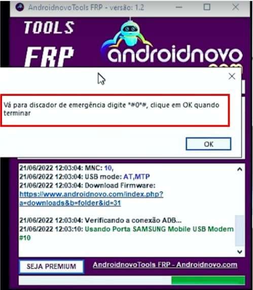 a pop-up message appears  