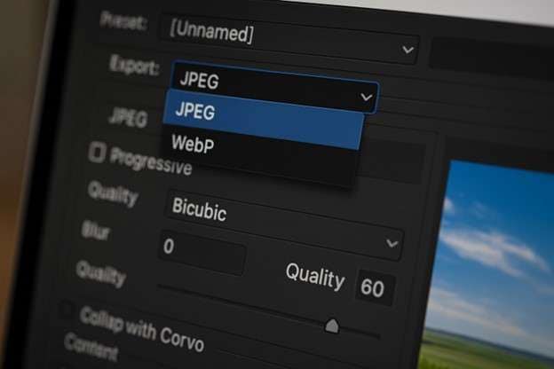 compress the photo for the web
