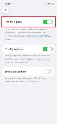 turn off find my iphone