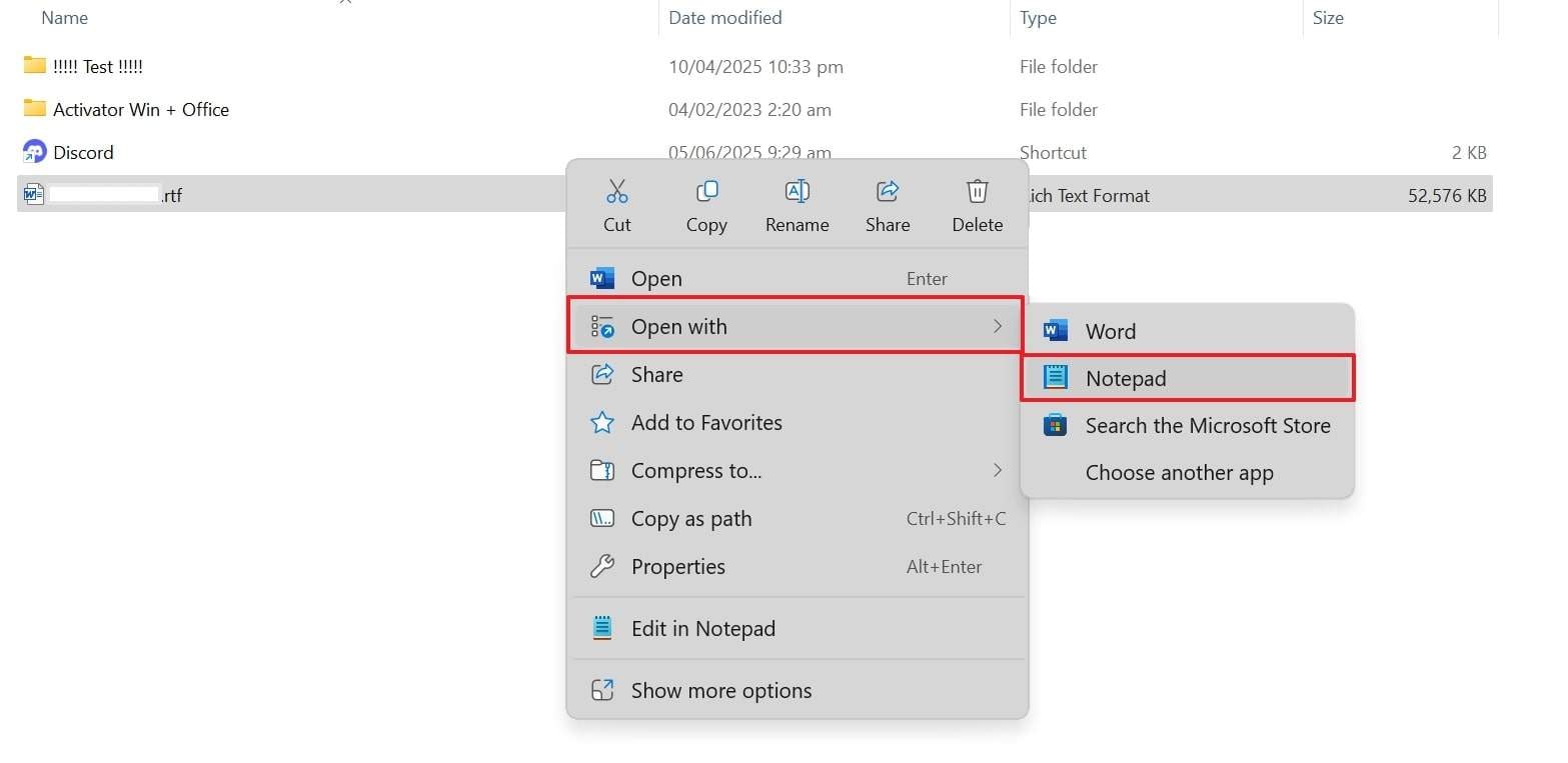 continue to open with notepad