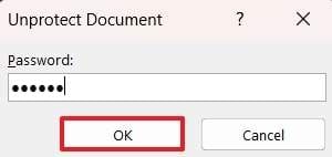 add password to unprotect