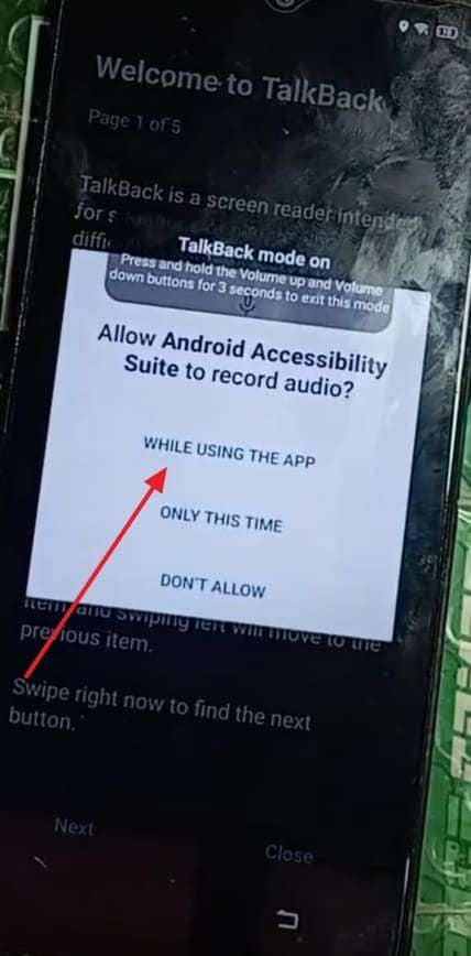 choose while using the app