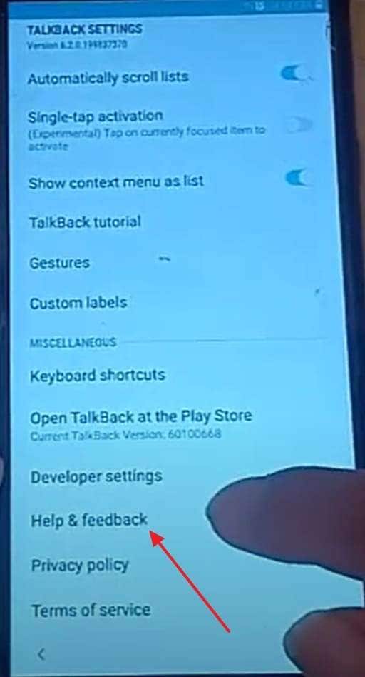 open help & feedback
