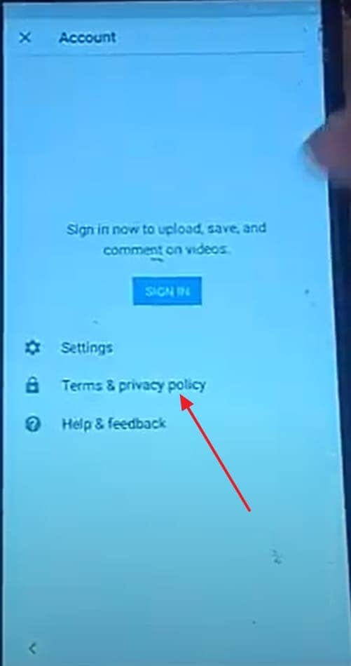 pick terms & privacy policy