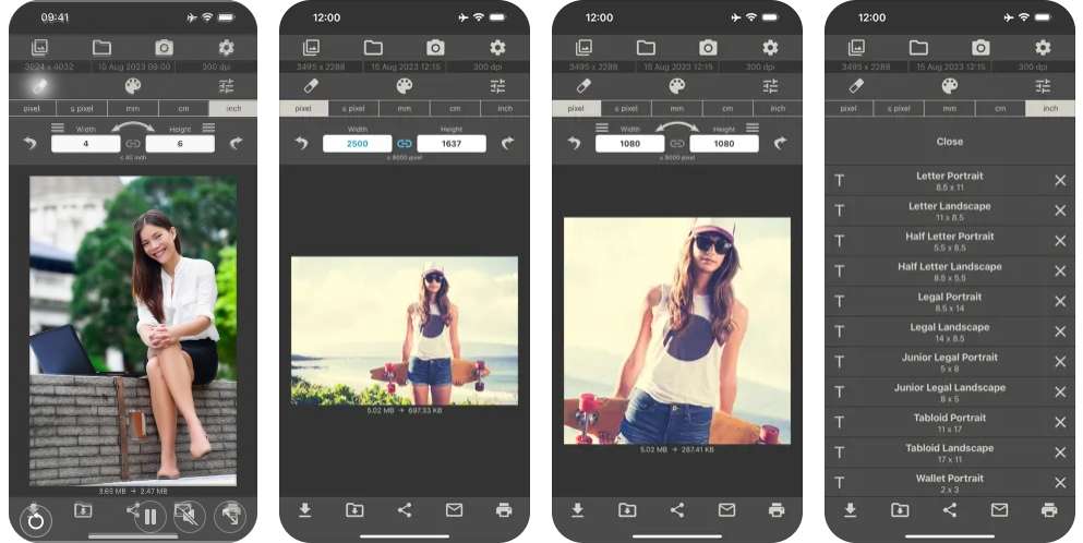 resizing an image using image size app