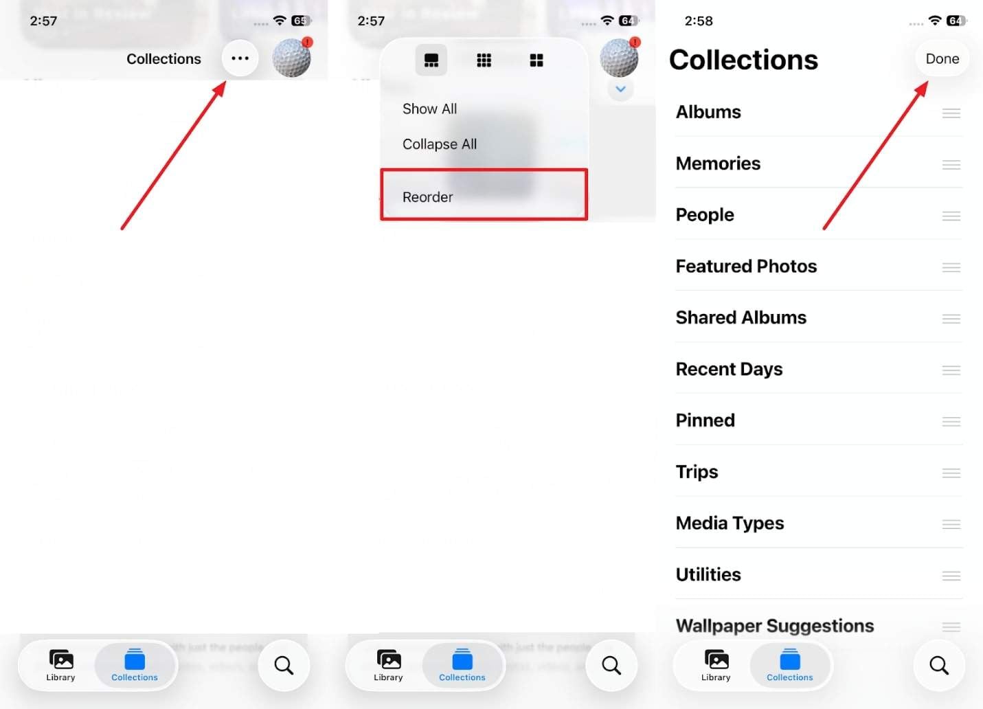 reorder library and organize albums