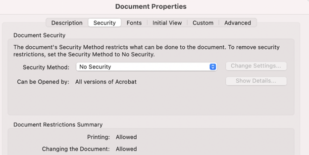 how to remove permissions from pdf