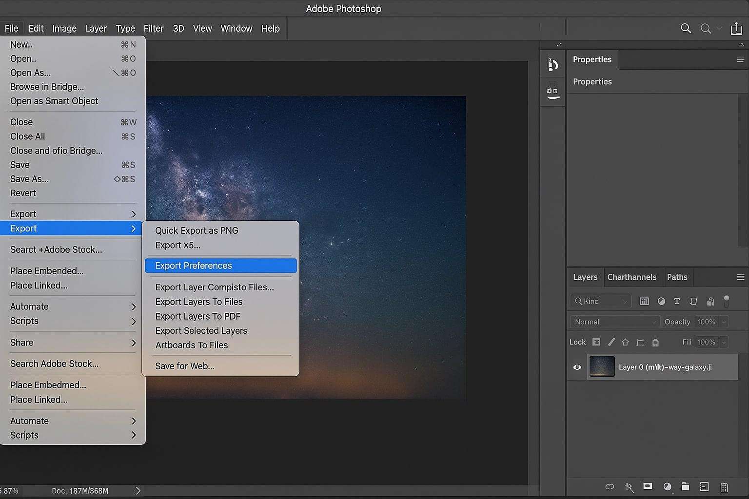 click export