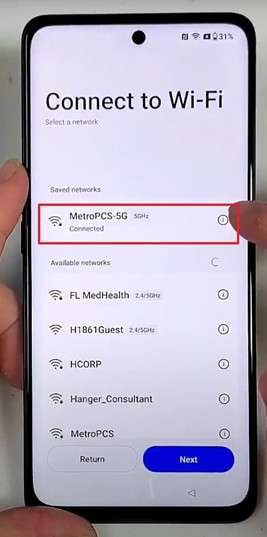 connect wifi and proceed