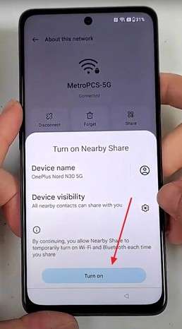 turn on nearby share