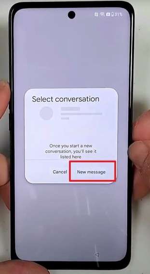 tap new message and proceed