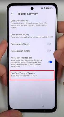 choose youtube terms and services