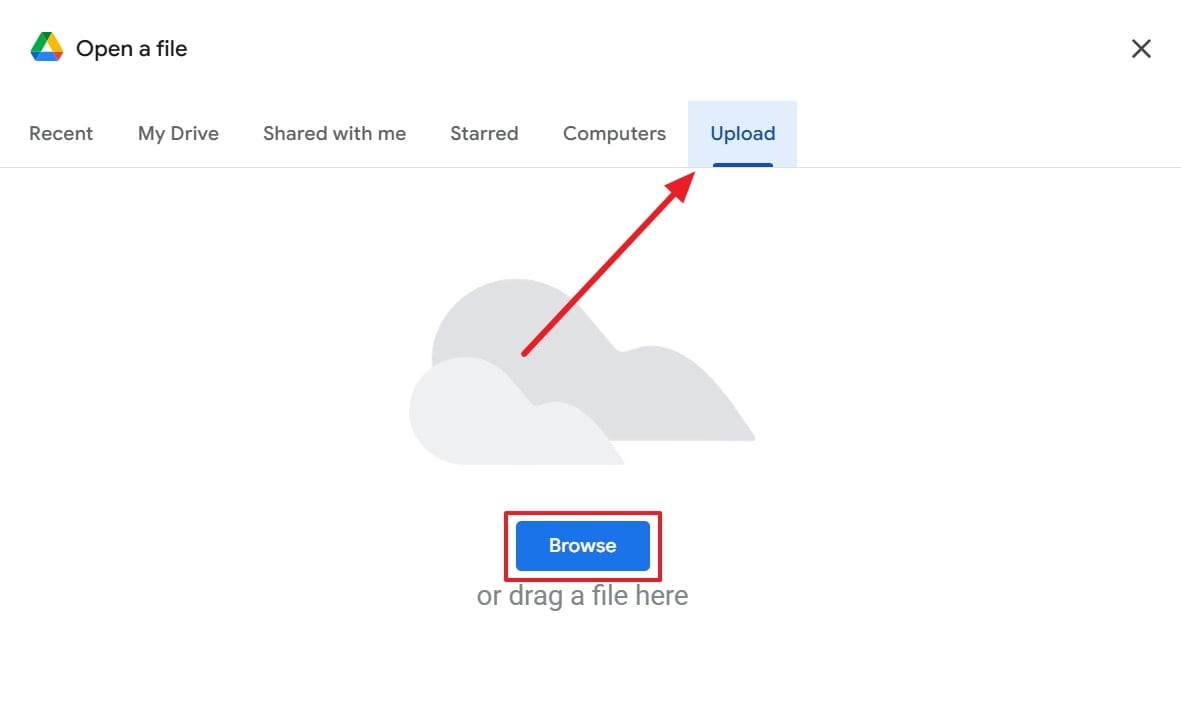 browse word and upload