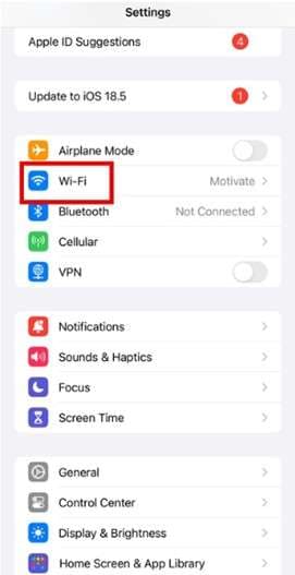 click on the wi-fi option
