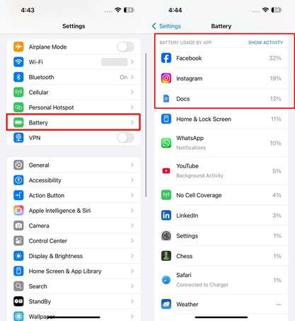 analyze apps using most battery