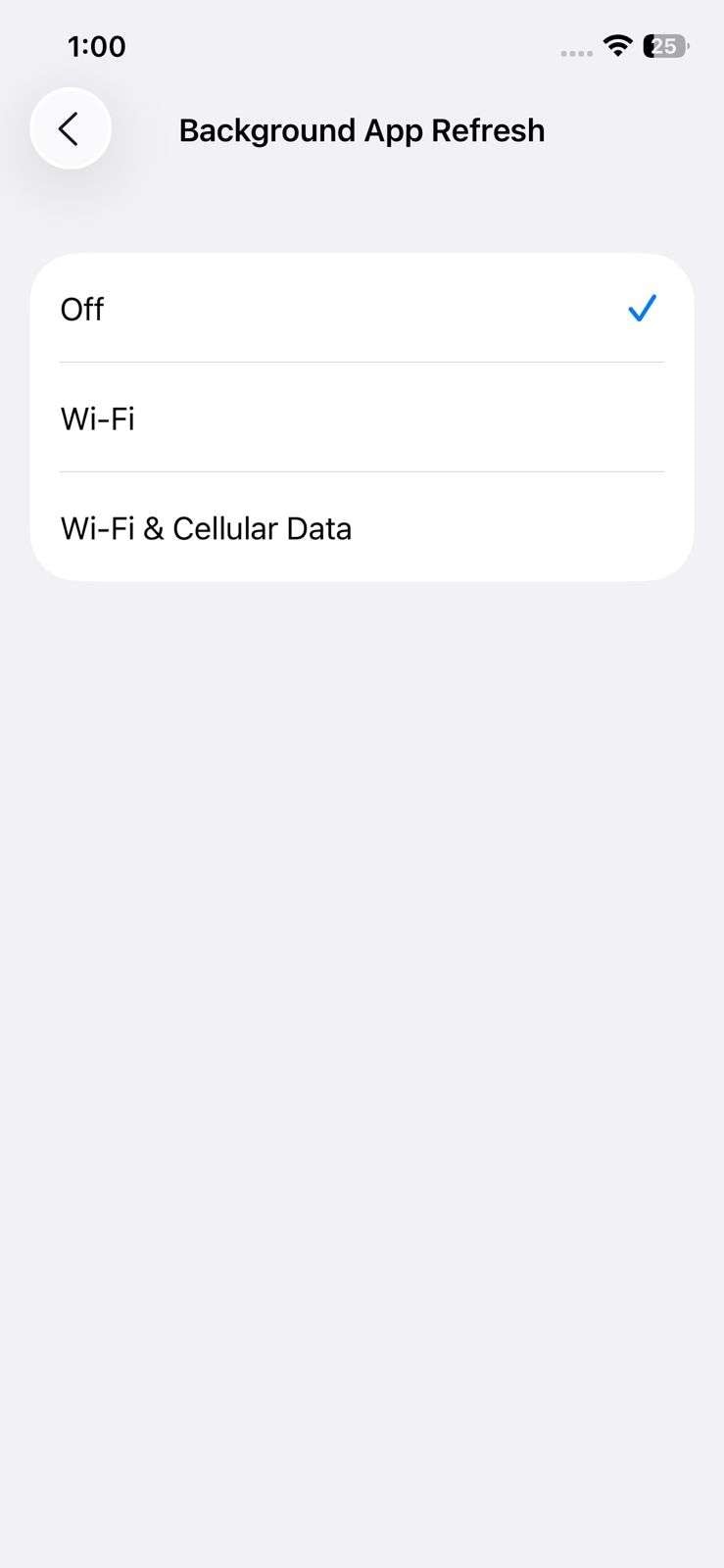 disable background app refresh