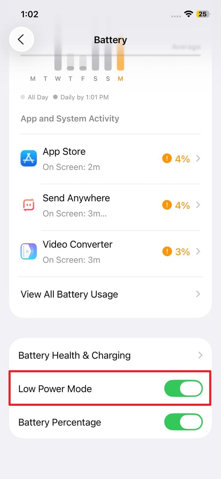 enable low power mode