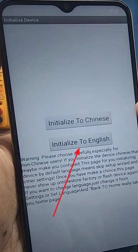 tap initialize to English