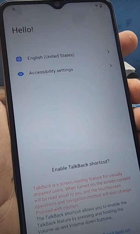 enter talkback screen