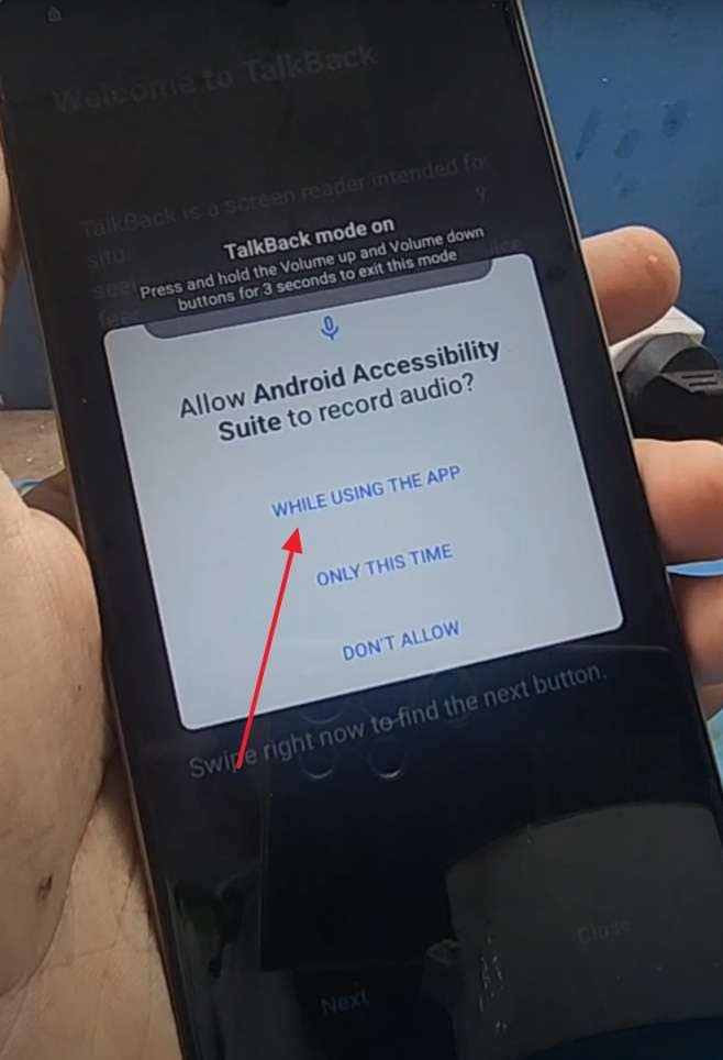 choose while using the app