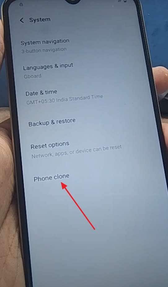 use phone clone from settings