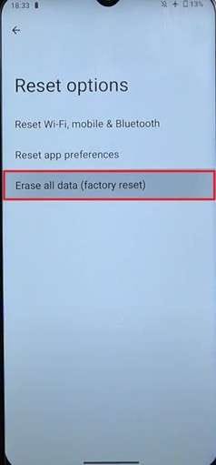 pick erase all data factory reset 