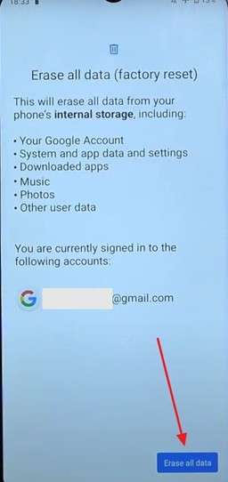 press erase all data button 