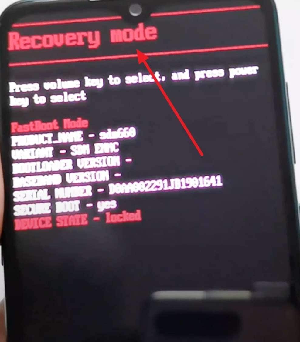 recovery mode from fastboot mode screen 