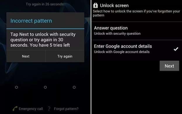 continue to unlock screen forgotten password 