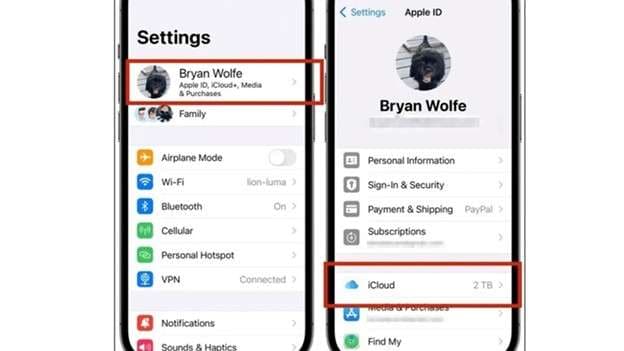 icloud settings on iphone