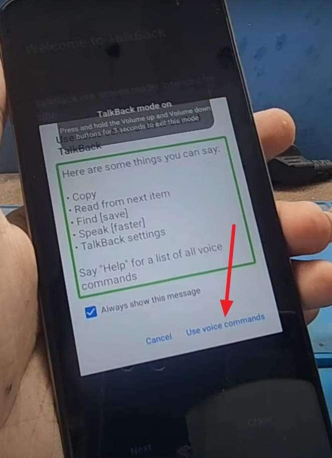 tap use voice commands option