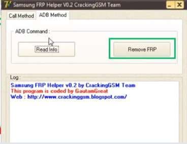 click on the remove frp button