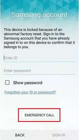 tap emergency call