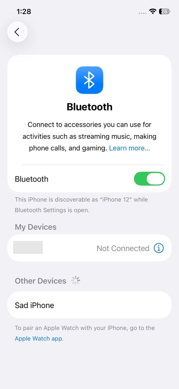 confirm bluetooth is not connected
