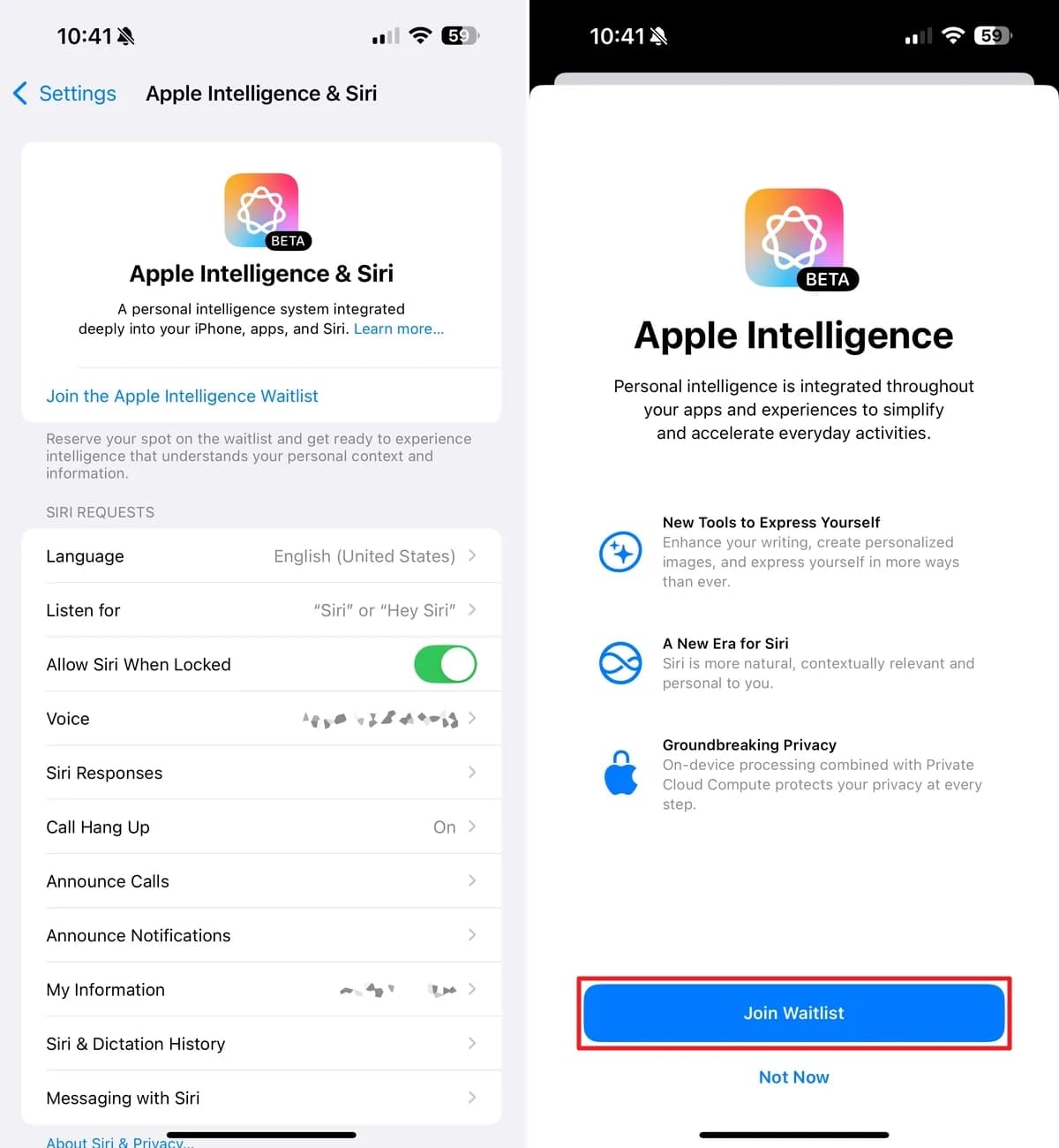 check apple intelligence waitlist