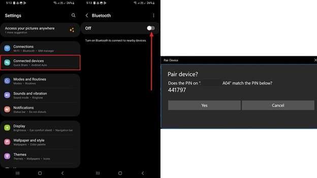transfer files via bluetooth