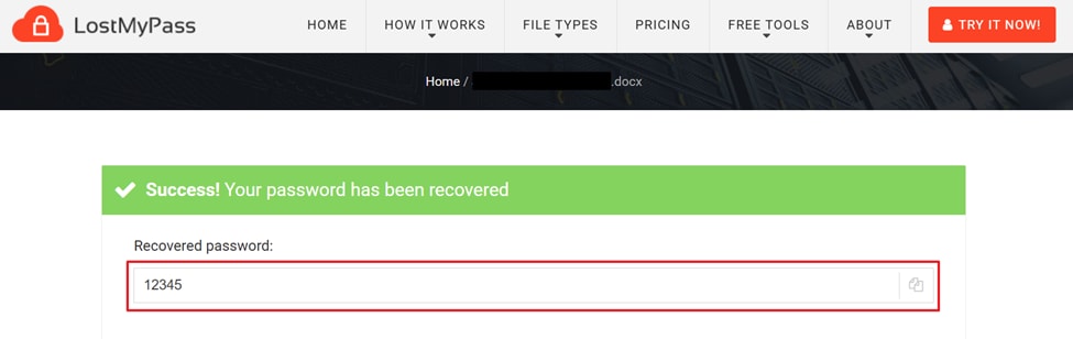 get password recovered
