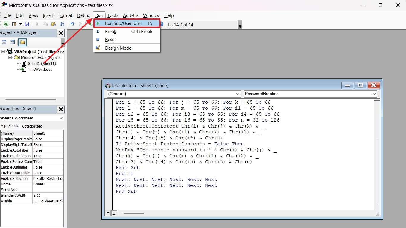 access run sub userform