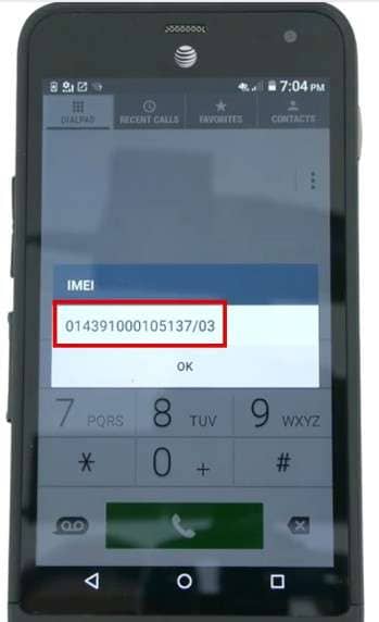 the imei number of your kyocera phone 