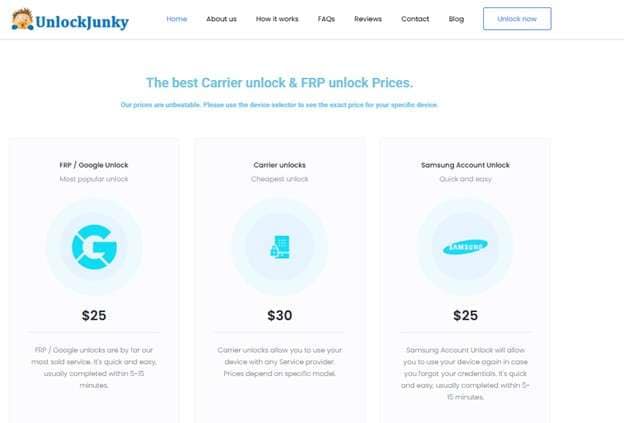pricing of unlock junky 