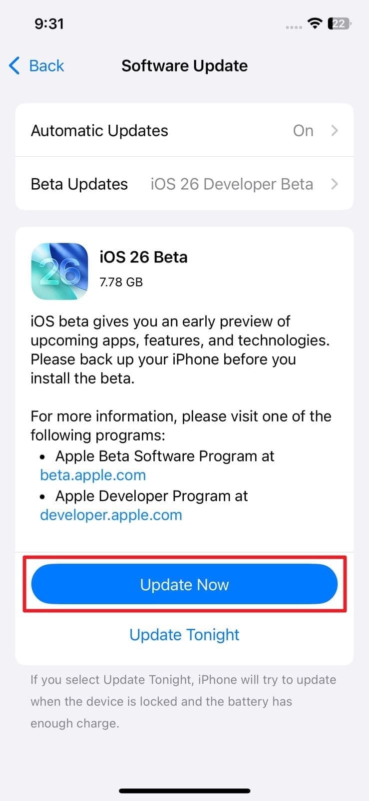 update ios26 iphone