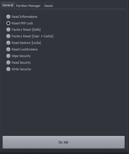 choose reset factory lock option