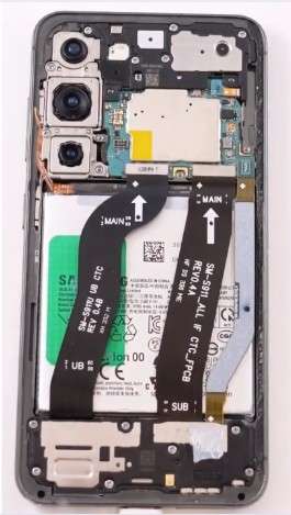 remove the back of the phone and locate test points