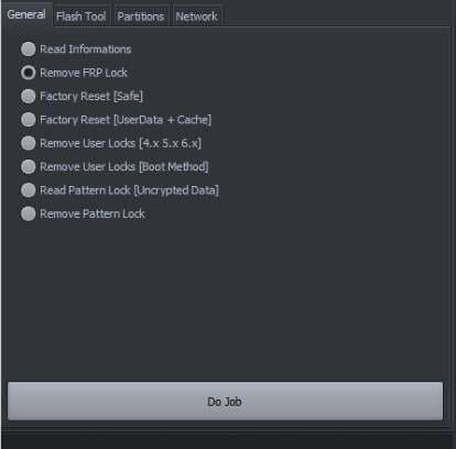 choose remove frp lock