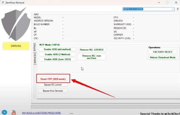 click reset frp (adb mode)