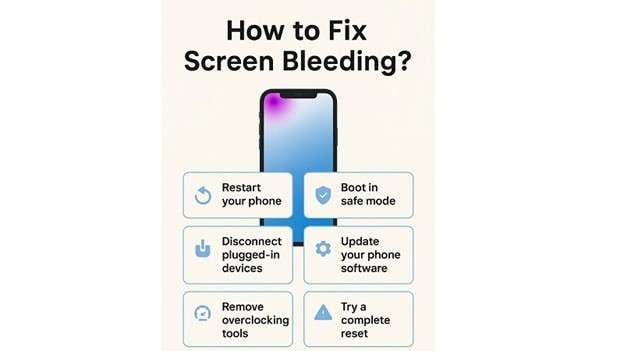 phone screen bleeding purple fixed