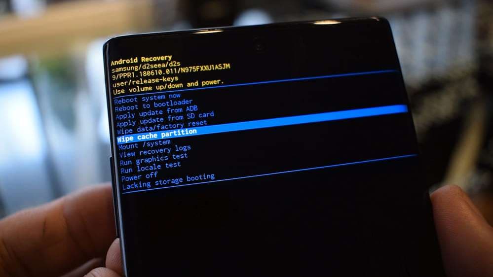 choose wipe cache partition option