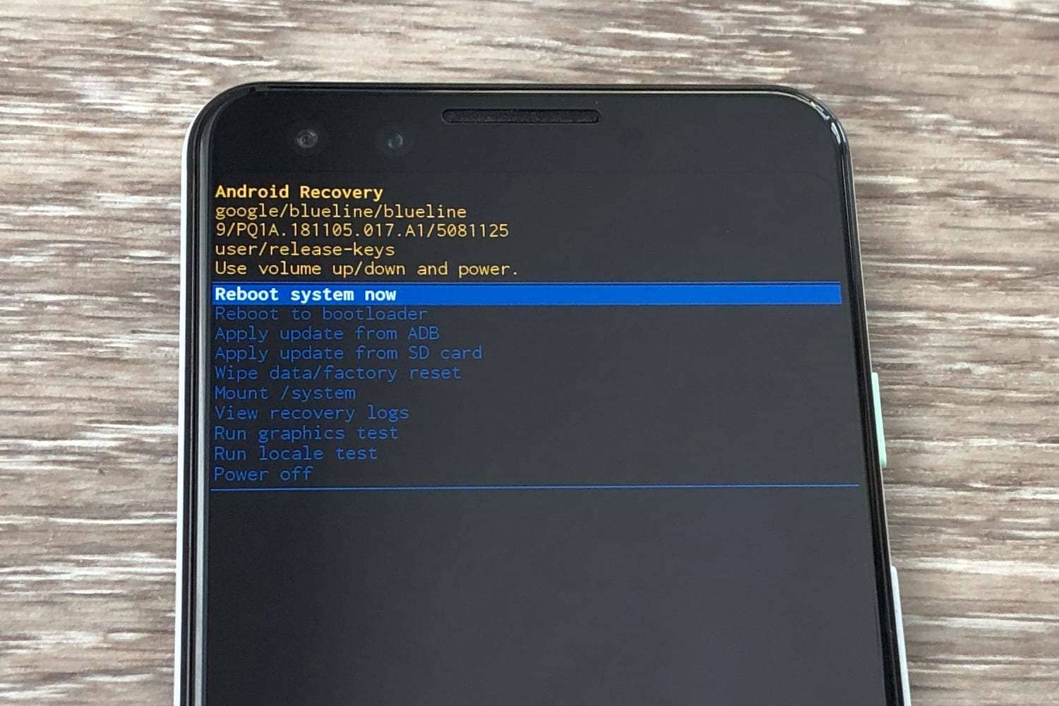 choose reboot system now option 