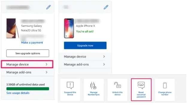 restore forgot voicemail password